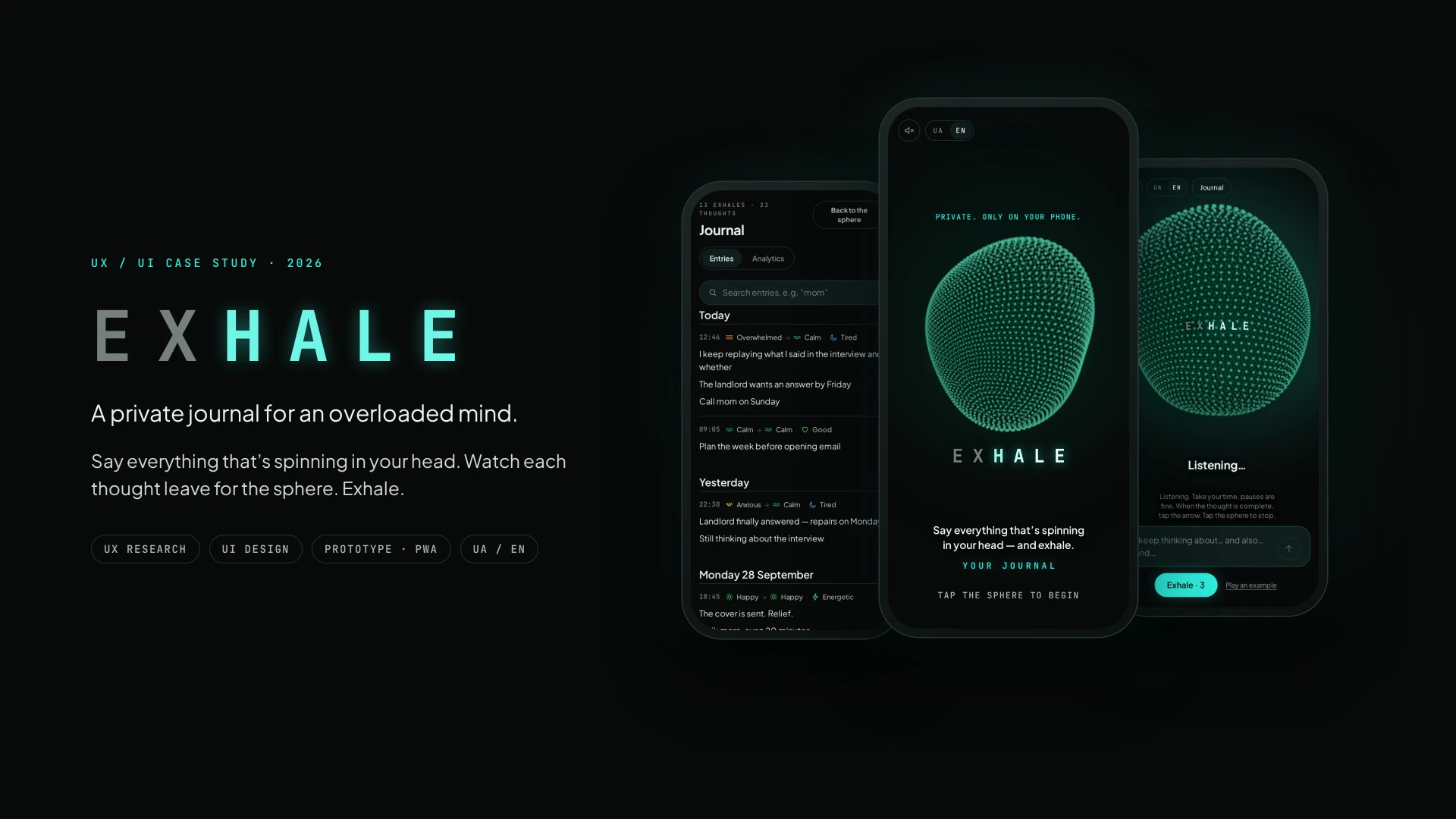 Exhale — Voice Journaling App — 1