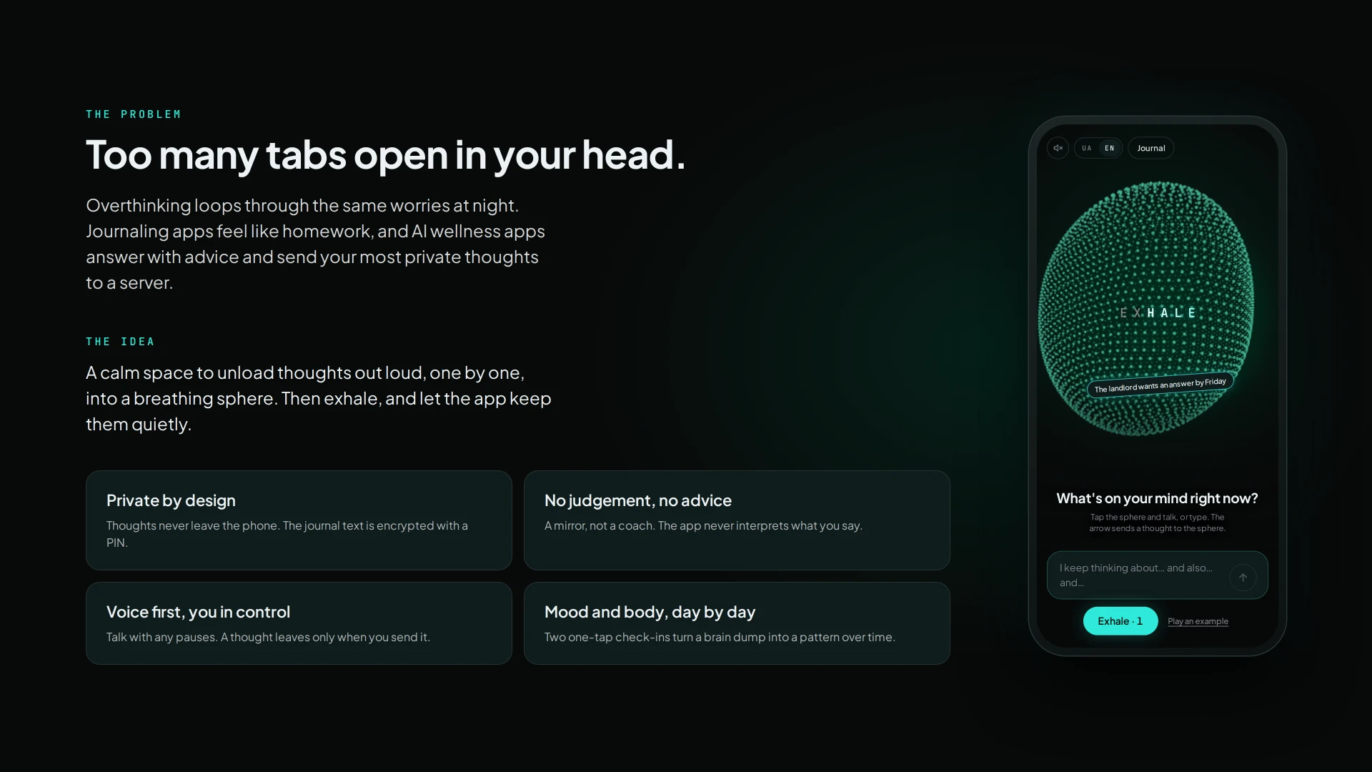 Exhale — Voice Journaling App — 2